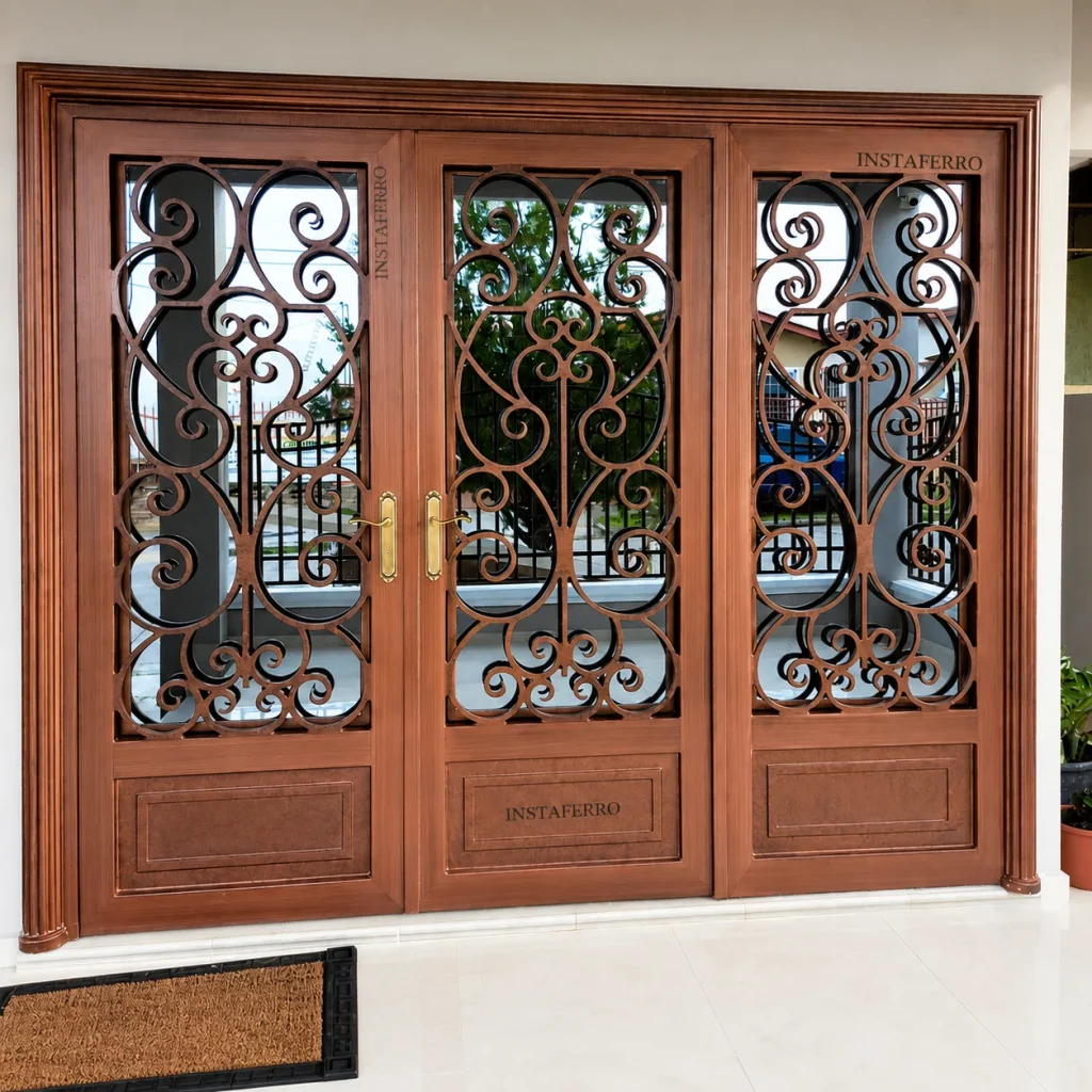Puerta de hierro decorativa